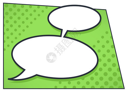 绿色漫画书风格对话框卡通矢量设计元素图片
