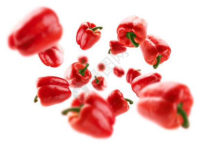红辣椒悬浮在白色背景上红辣椒悬浮在白色背景上图片