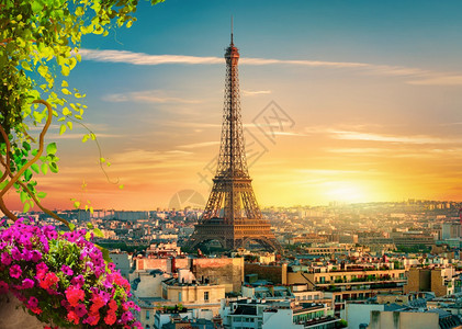 法国春晚巴黎市风景和地标图片