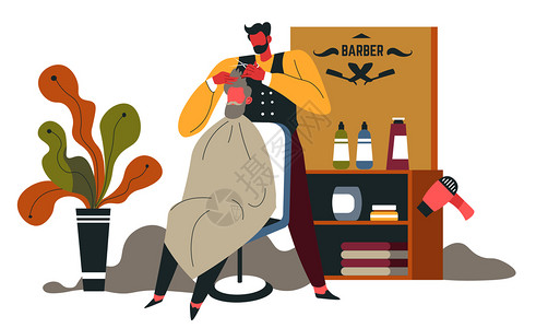 理发店,插画_理发店,卡通_理发店,插图_手绘_板绘_摄图网