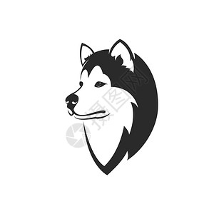 狗头枣树白色背景的狗头设计矢量西伯利亚husky容易编辑的多层矢量
