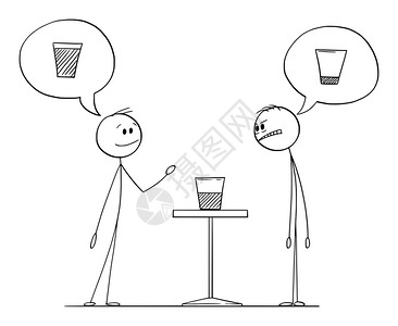 草满池塘水满陂哲学概念半杯水理论插画