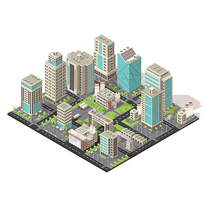 城市与办公和工业建筑卡车停环境和道路基础设施等量度概念图片
