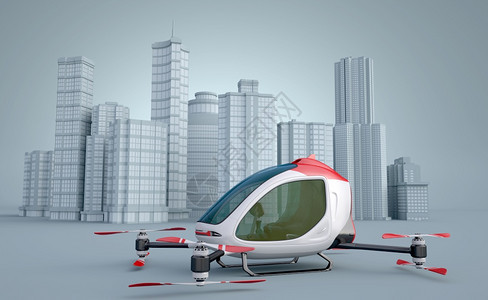 无人驾驶乘客在建筑物前这是一个3D模型真实生活中存在t示例乘客无人驾驶城市交通的未来图片
