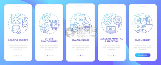 离线功能分析学运动横穿5步的图形指示配有RGB彩色插图的UI矢量模板带有概念的移动应用程序屏幕图片