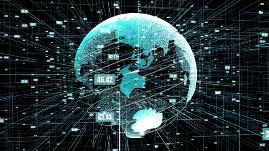 以3d提供网络空间的计算机图形通信和息技术发展促进数字生活方式背景