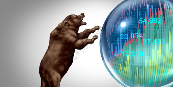 将市场泡沫爆发和经济崩溃或股票市场投机概念和估值过高的股票视为金融危机将价格夸大作为具有3D因素的金融估值风险图片