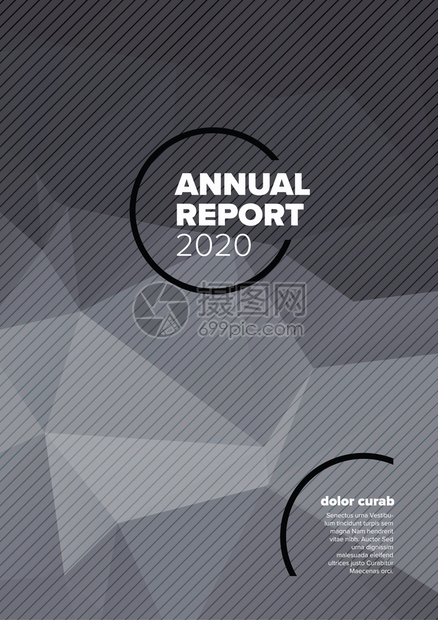 矢量摘要年度报告包含模板样本文和抽象背景深灰色低波图形图片