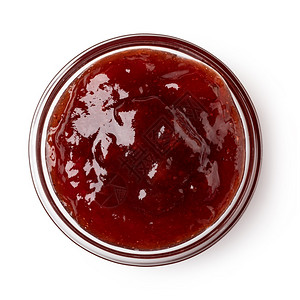 玻璃杯红莓果酱图片素材