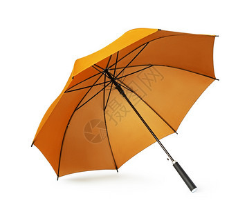 白色背景上的橙伞图片