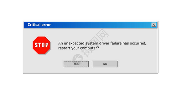旧的计算机窗口弹出临界错误系统重新启动请求使用按钮的经典程序通知设计电子软件错误警告信息矢量反转像素插图旧的计算机窗口弹出临界错图片