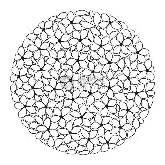 花手画自然背景花自然背景装饰的矢量插图图片