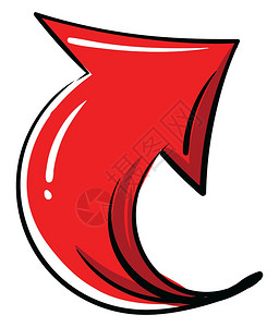 向前红色箭头插图白色背景的矢量插画