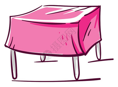 深棕色布粉桌布插图白色背景的矢量插画