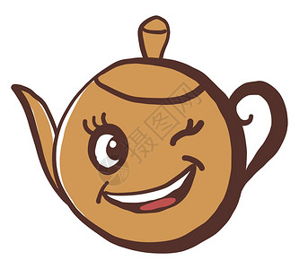 乾坤茶在白色背景上闪烁茶壶插图矢量插画