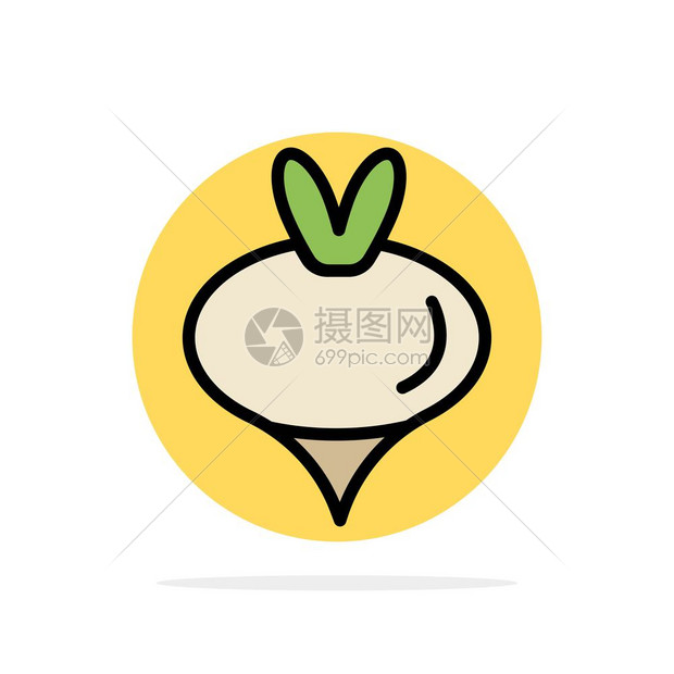 卡通矢量蔬菜白萝卜图标