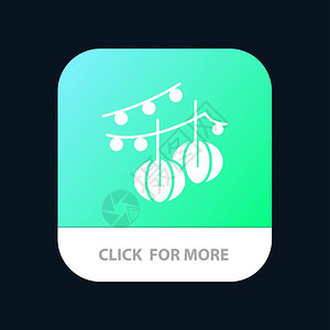 装饰球挂吊灯光移动应用程序按钮Android和IOSGlyph版本图片