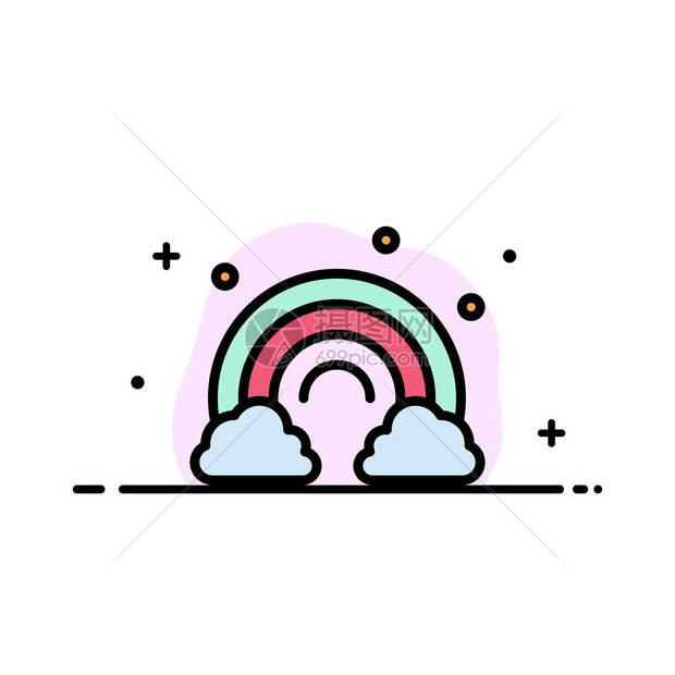 卡通矢量彩虹图标