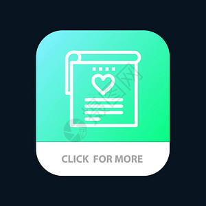 文件爱婚礼心脏移动App按钮Android和IOS线版本背景图片
