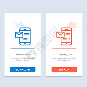 移动信息号聊天接收蓝色和红短片下载购买即时网络元件卡模板图片