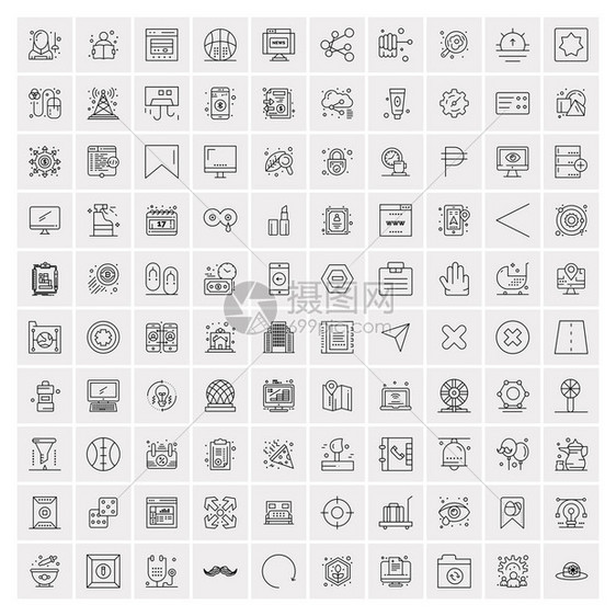 10用于网络和移动的通用商业图标集图片