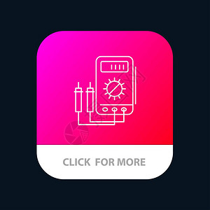 伏特计安培仪瓦特数字测试器移动应用程序按钮Android和IOS线版图片
