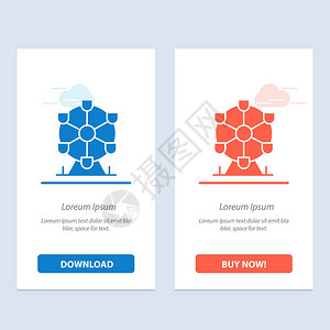 AtomiumLandmark纪念名胜蓝色和红下载购买网络元件卡模板图片