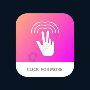 双手标签移动应用程序按钮Android和IOSGlyph版本图片