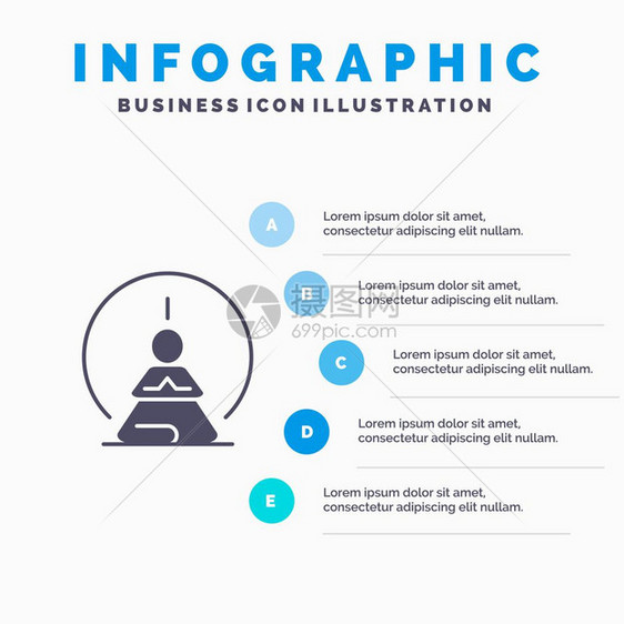 精神集中冥想精神固执图像示5步骤介绍背景图片