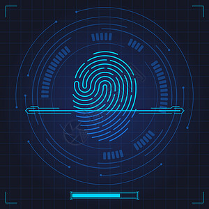 指纹扫描生物测定指纹识别安全系统拇指线认证数字纹扫描矢量图集指纹和拇数字安全扫描图片