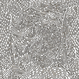 量子力学线条指纹无缝模式人类拇指纹线抽象网格向矢量背景图解指向