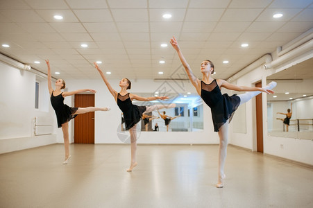 在芭蕾课上的学员们在排练舞蹈图片