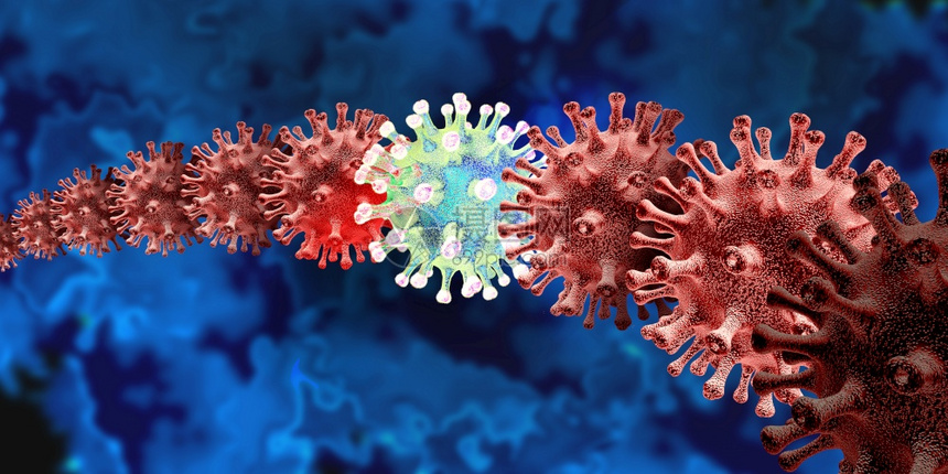 新的变异和突概念以及新的冠状b17爆发或新冠19细胞突变和流感背景作为危险的流感菌体健康风险如3D型疾病细胞造成的图片