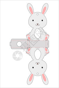 卡通可爱兔子容器设计插图图片