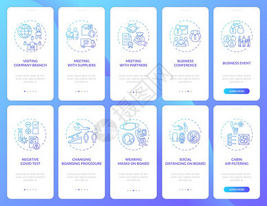 与供应商会晤通过10步图形指示使用RGB彩色插图的UI矢量模板带有概念的移动应用程序页面屏幕上的商业旅行趋势图片
