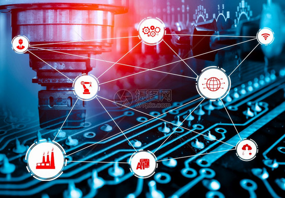 40工业技术概念工业第四次革命智能工厂图片