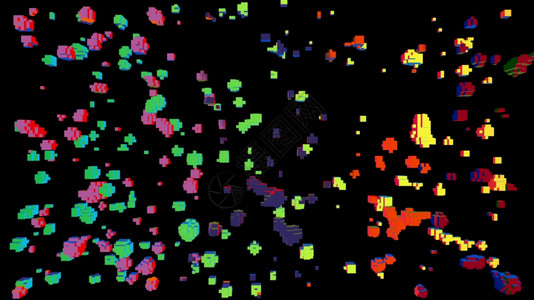 黑色上方3D像素区块图片