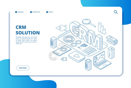 Crm概念网上客户关系管理营销统解决方案商业客户支持Isoectric着陆页Crm管理与客户的关系分析图解图片