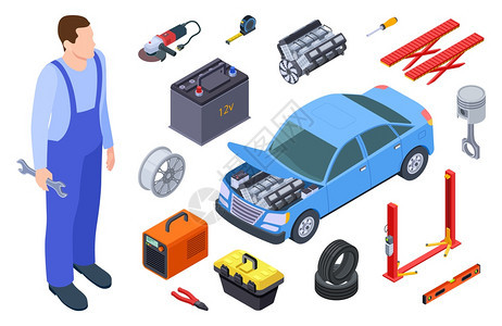 汽车机械和工具测量技术员汽车工业设备载体元素修理服务模拟机械工汽车和具测量技术员汽车载体元素图片