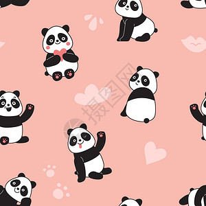 卡通可爱熊猫背景图片