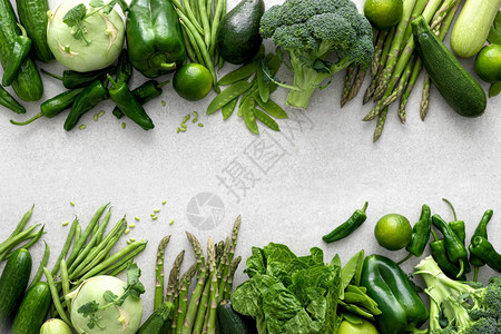 绿色蔬菜新鲜产品天然植物饮食健康素品概念背景平躺上观图片