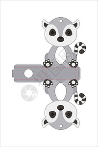 卡通可爱獾容器设计插图图片