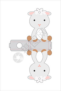 卡通可爱羊容器设计插图图片