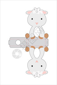 卡通可爱羊容器设计插图图片