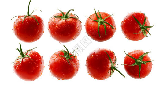 一组红色西柿孤立在白色背景上一组红色西柿孤立在白色背景上图片
