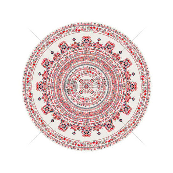 传统的匈牙利圆形装饰元素孤立的白背景矢量图片
