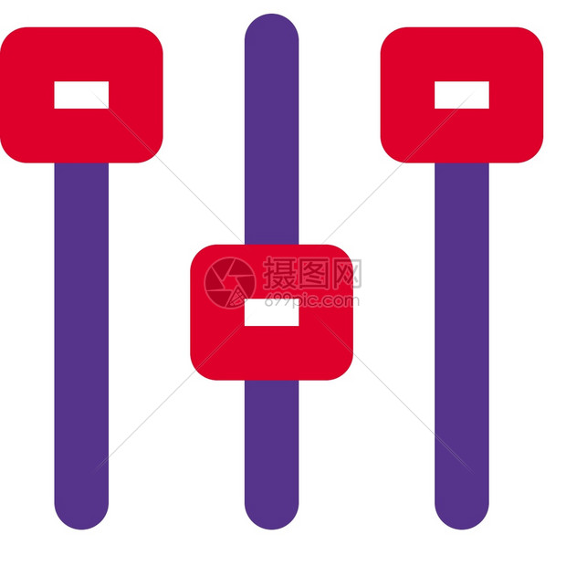 紫色音乐应用均衡器矢量设计元素图片