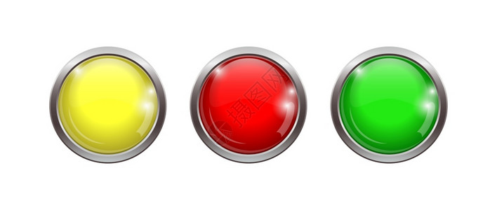 黄色按钮孤立的按钮矢量多彩光滑的玻璃按钮说明矢量孤立对象彩色按钮收藏库存矢量EPS10背景