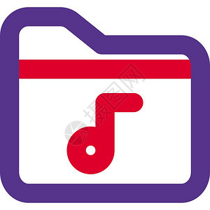 彩色存储在文件夹中的音乐文件矢量设计元素图片