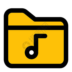 黄色存储在文件夹中的音乐文件矢量设计元素图片